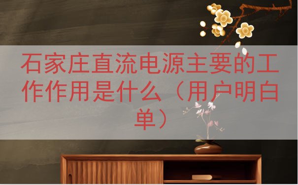 石家庄直流电源主要的工作作用是什么（用户明白单）